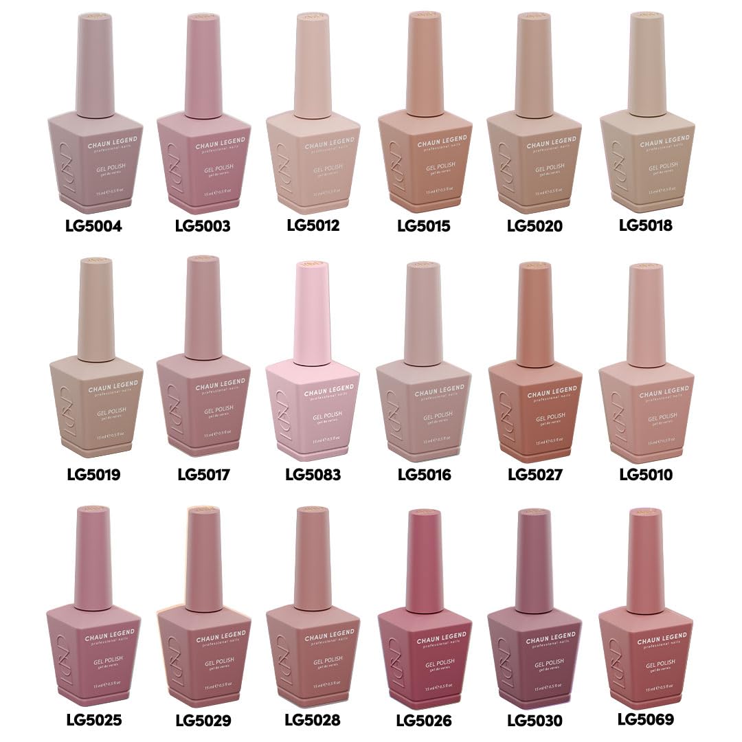 Chaun Legend UV Gel Nail Polish Dry, Collection Set of 18 Make A Mauve
