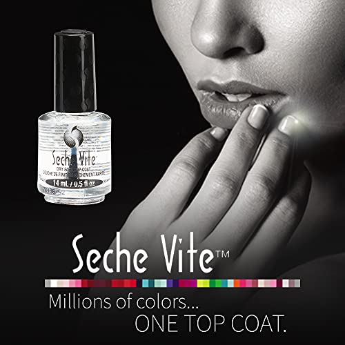 Seche Vite Dry Fast Top Nail Coat, Clear - .5 oz. oz